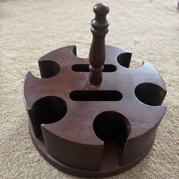 Vintage Wooden Poker Chip Card Holder - Picture 1 of 8